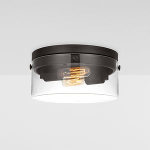 Garrett Medium Flush Mount Burnished Brass - Visual Comfort Ceiling Lights
