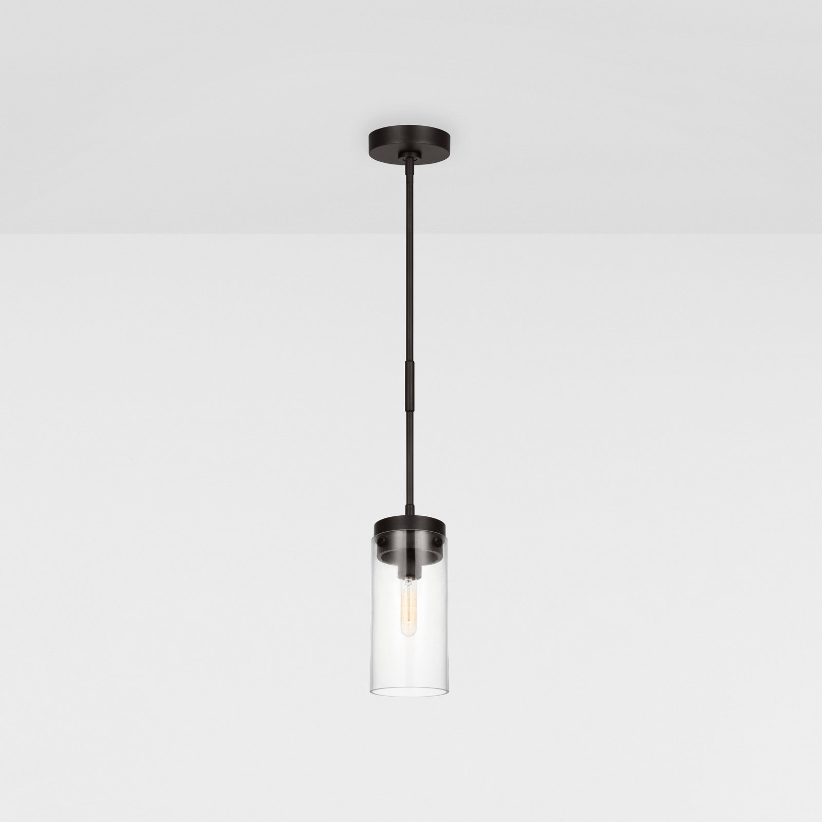 Garrett Medium Cylinder Pendant Burnished Brass - Visual Comfort Ceiling Lights