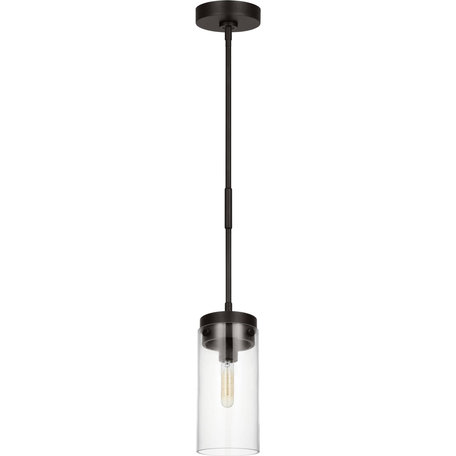 Garrett Medium Cylinder Pendant Burnished Brass - Visual Comfort Ceiling Lights
