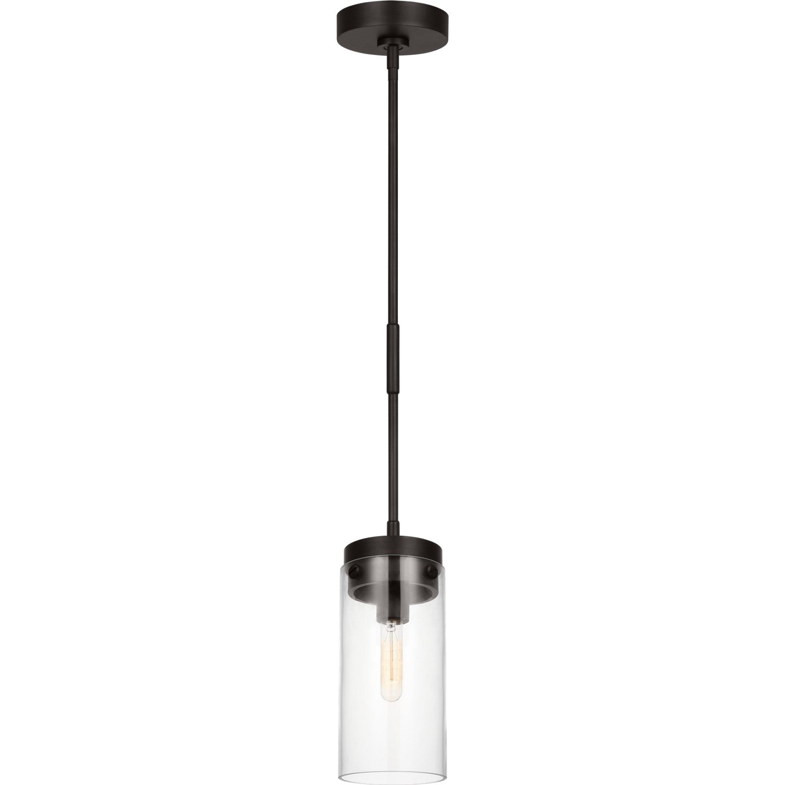 Garrett Medium Cylinder Pendant Burnished Brass - Visual Comfort Ceiling Lights