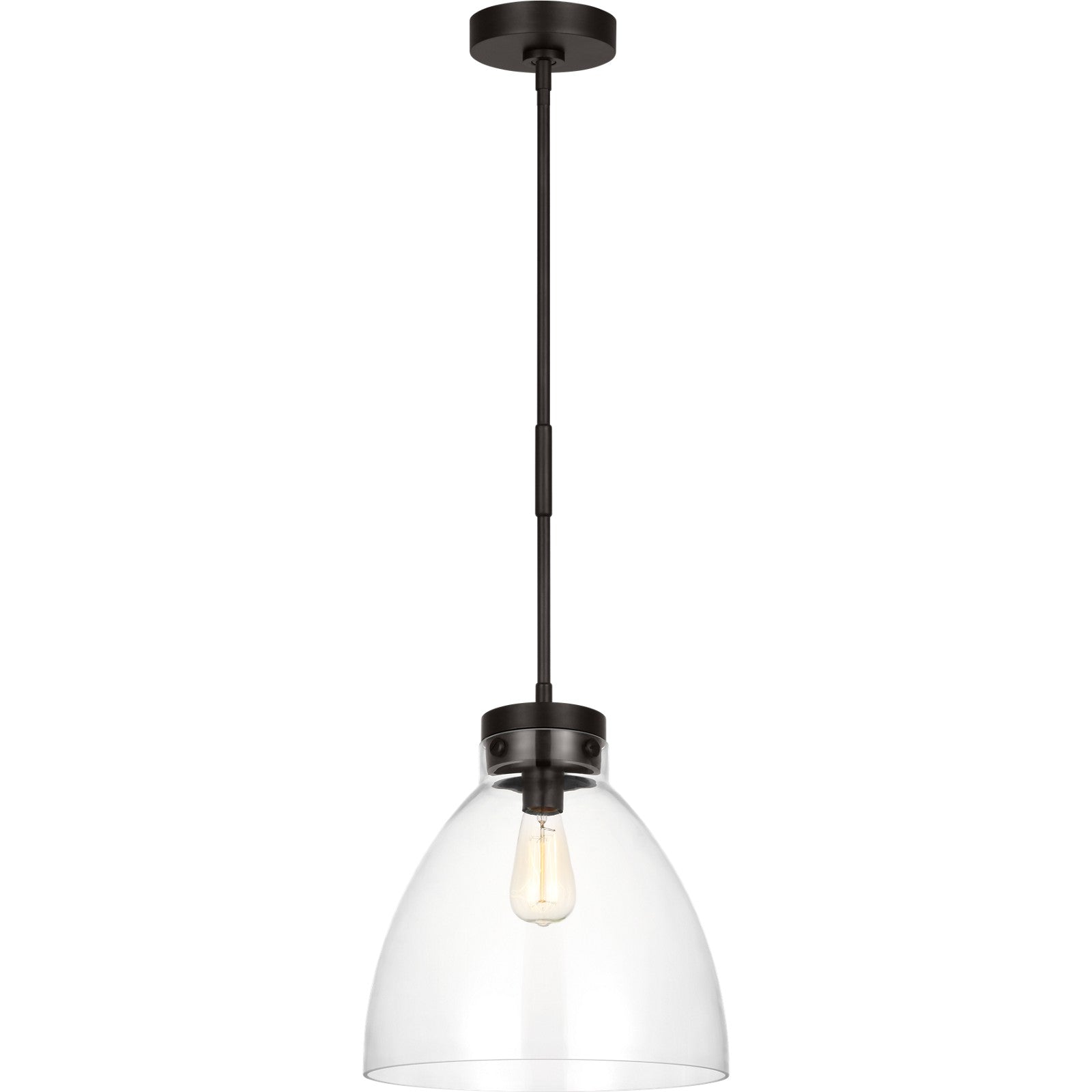 Garrett Wide Pendant in Burnished Brass - Visual Comfort Ceiling Lights