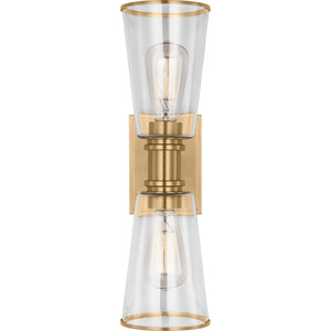 Alessa 2 - Light Linear Vanity Burnished Brass - Visual Comfort Wall Lights