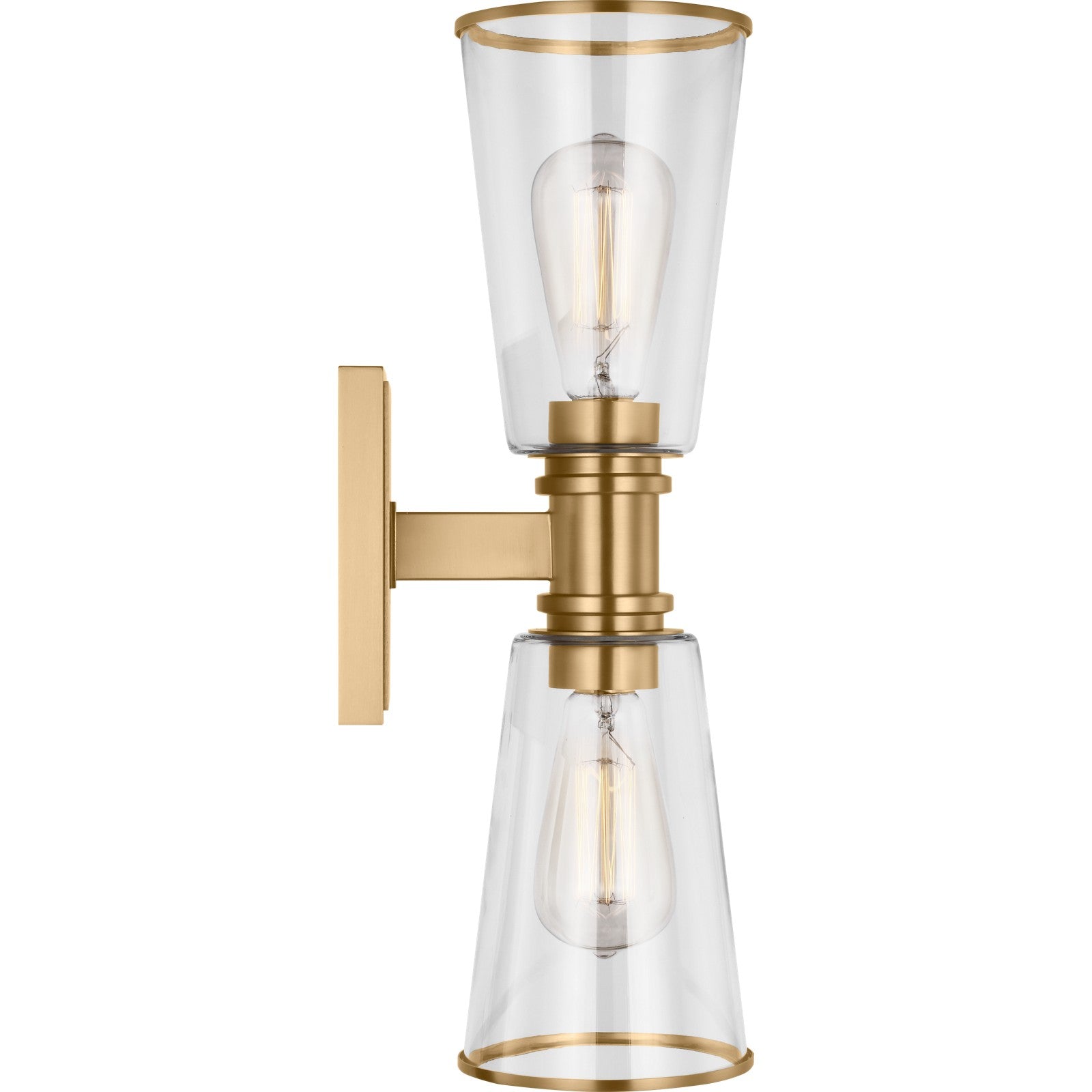 Alessa 2 - Light Linear Vanity Burnished Brass - Visual Comfort Wall Lights