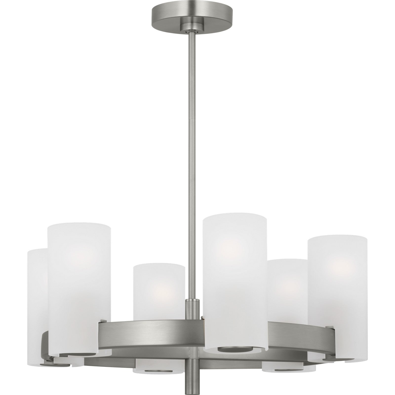 Rhode Medium Chandelier Brushed Steel - Visual Comfort Ceiling Lights