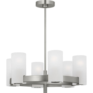 Rhode Medium Chandelier Brushed Steel - Visual Comfort Ceiling Lights
