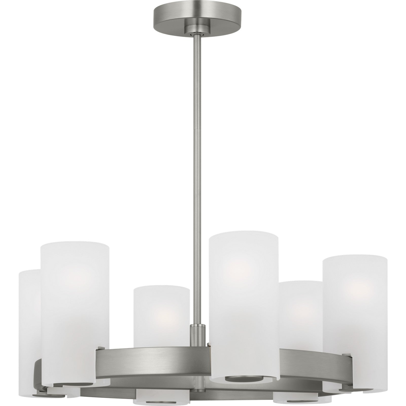 Rhode Medium Chandelier Brushed Steel - Visual Comfort Ceiling Lights