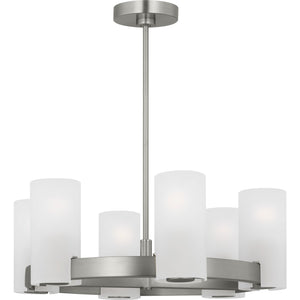 Rhode Medium Chandelier Brushed Steel - Visual Comfort Ceiling Lights