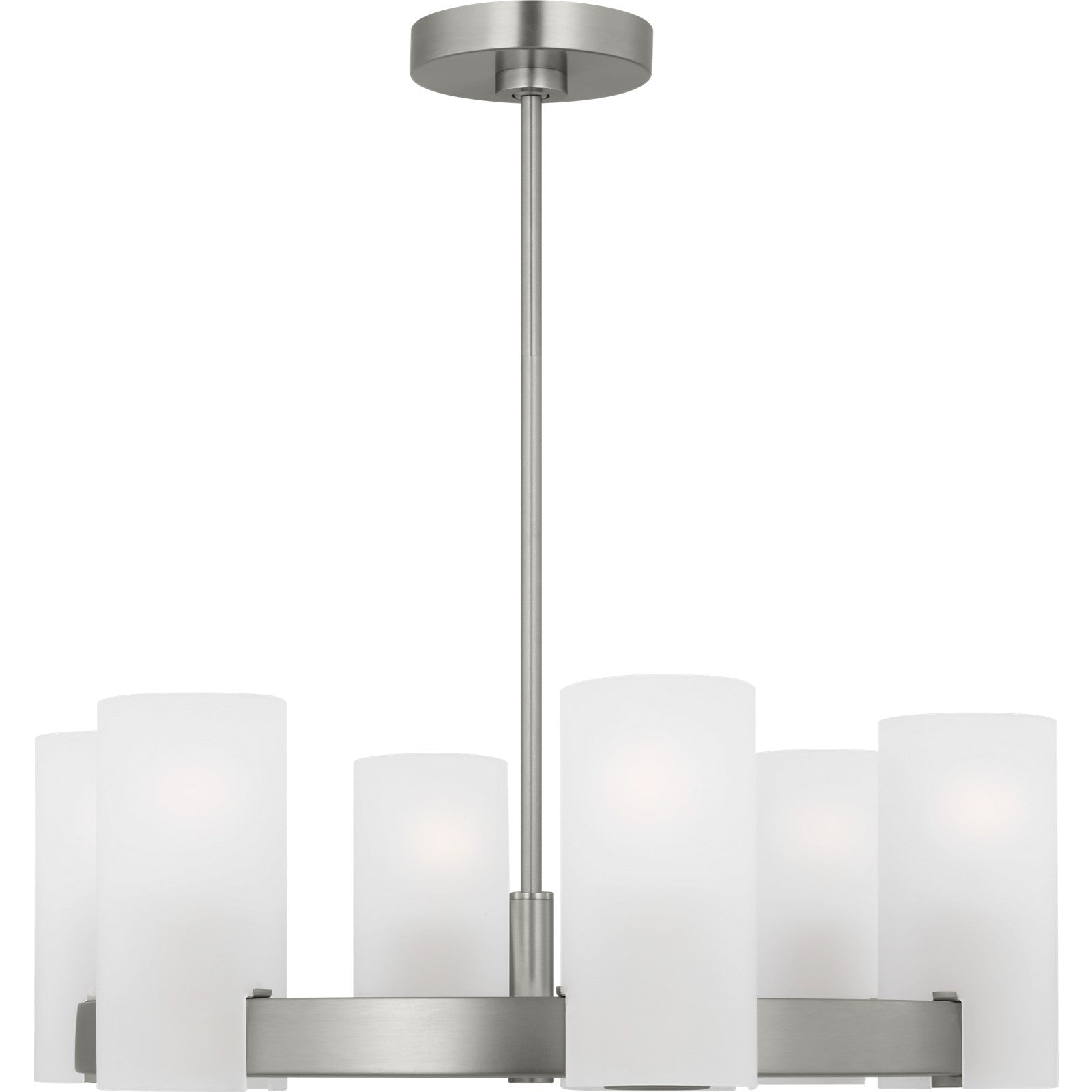 Rhode Medium Chandelier Brushed Steel - Visual Comfort Ceiling Lights