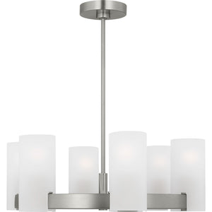 Rhode Medium Chandelier Brushed Steel - Visual Comfort Ceiling Lights
