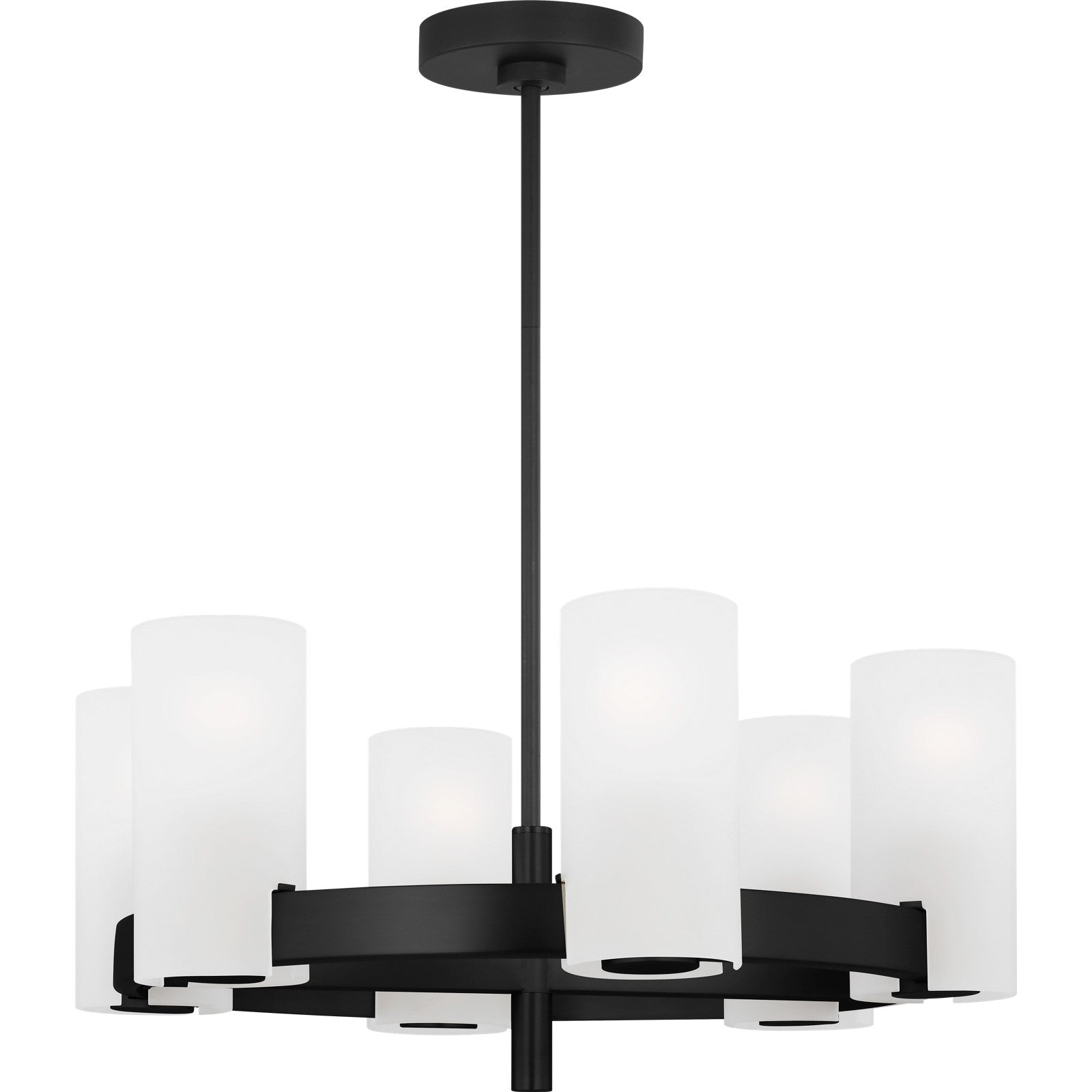 Rhode Medium Chandelier Brushed Steel - Visual Comfort Ceiling Lights