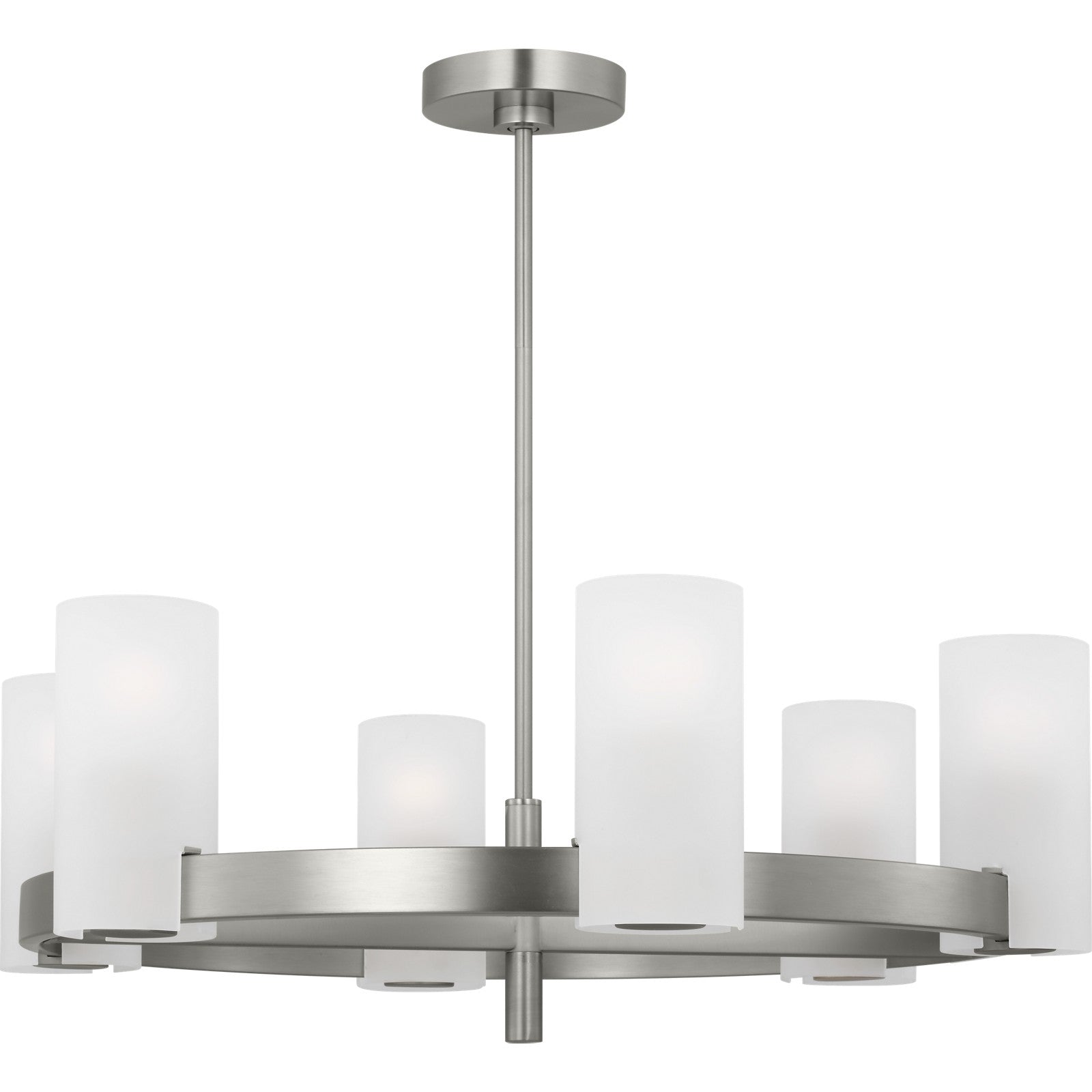 Rhode Large Chandelier Brushed Steel - Visual Comfort Ceiling Lights
