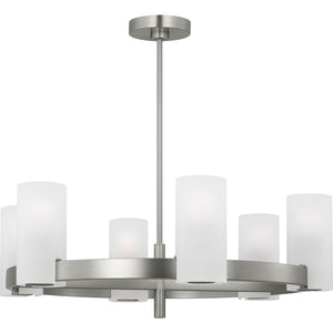 Rhode Large Chandelier Brushed Steel - Visual Comfort Ceiling Lights