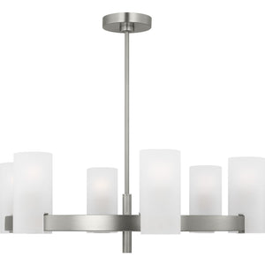 Rhode Large Chandelier Brushed Steel - Visual Comfort Ceiling Lights