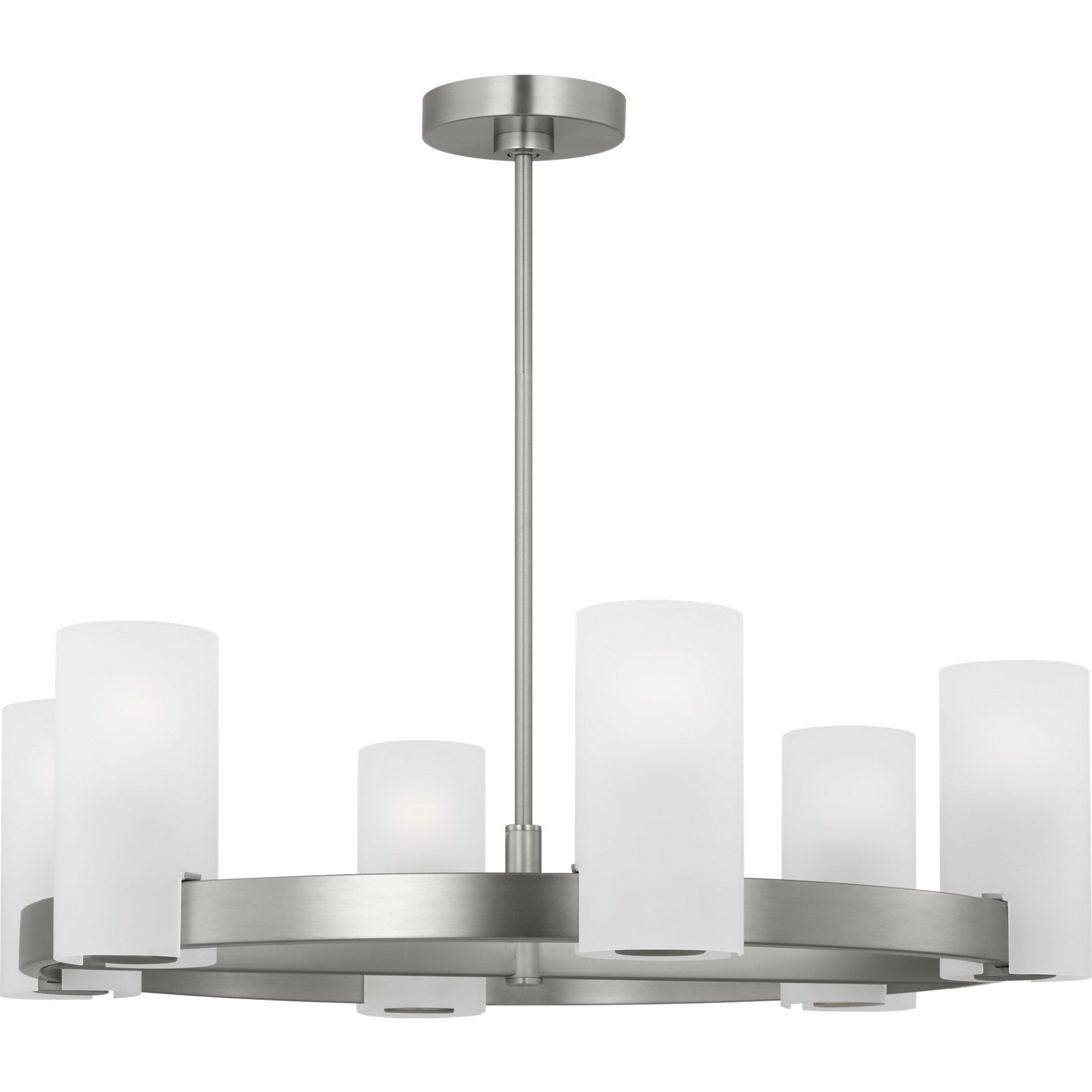 Rhode Large Chandelier Brushed Steel - Visual Comfort Ceiling Lights