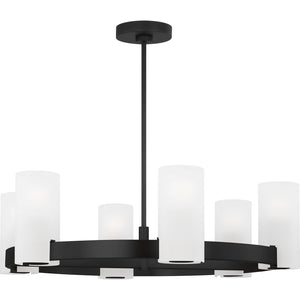 Rhode Large Chandelier Brushed Steel - Visual Comfort Ceiling Lights