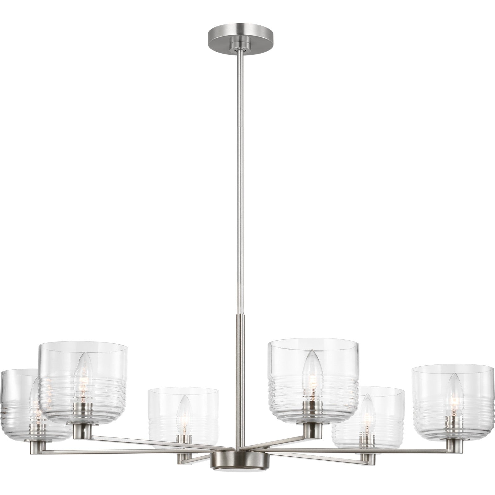Lochdale Large Chandelier Brushed Nickel - Visual Comfort Ceiling Lights