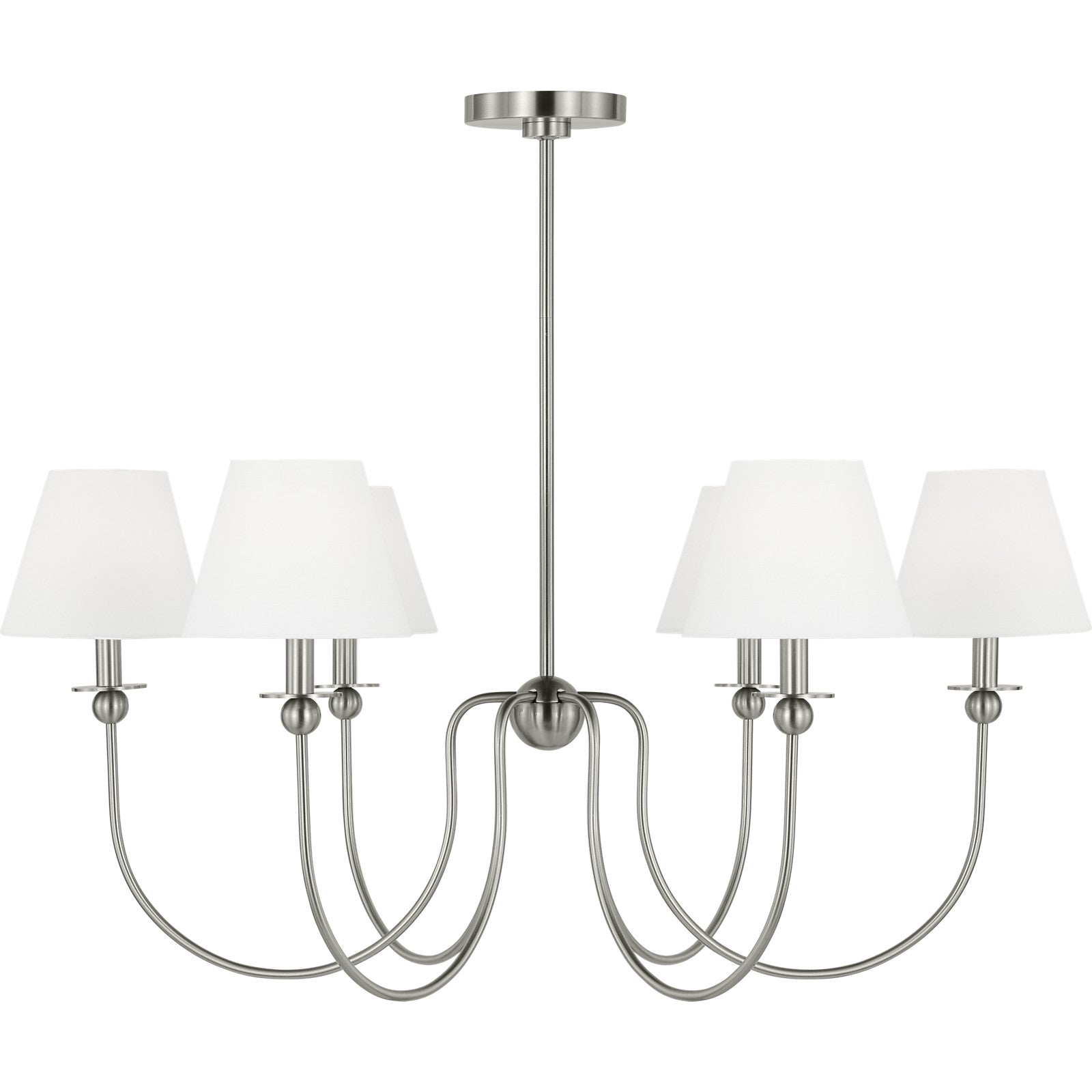 Elsay Large Chandelier in Brushed Nickel - Visual Comfort Ceiling Lights