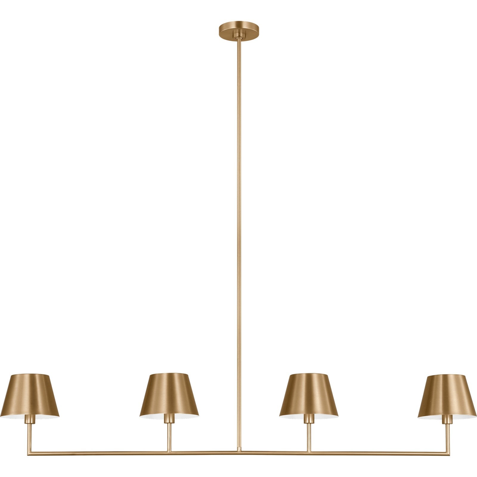 Ender Large Linear Chandelier Satin Brass - Visual Comfort Ceiling Lights