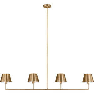 Ender Large Linear Chandelier Satin Brass - Visual Comfort Ceiling Lights