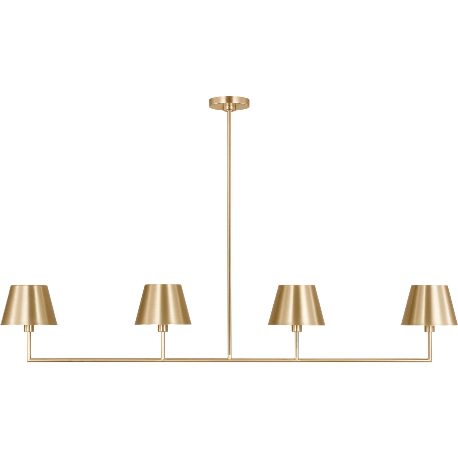 Ender Large Linear Chandelier Satin Brass - Visual Comfort Ceiling Lights