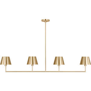 Ender Large Linear Chandelier Satin Brass - Visual Comfort Ceiling Lights