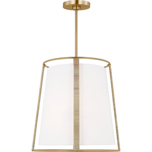 Cortes Large Hanging Shade Satin Brass - Visual Comfort Ceiling Lights
