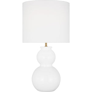 Buckley Medium Table Lamp Gloss White Bulbs Inc - Visual Comfort Table Lamps