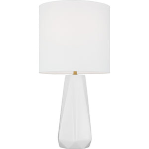 Moresby Medium Table Lamp Gloss White Bulbs Inc - Visual Comfort Table Lamps