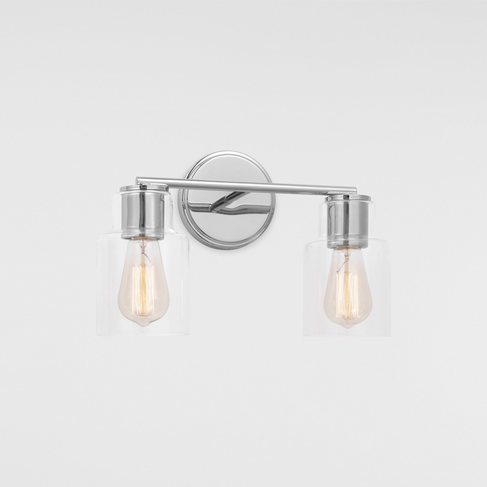 Sayward 2-Light Bath Sconce in Brushed Steel - Visual Comfort Wall Lights
