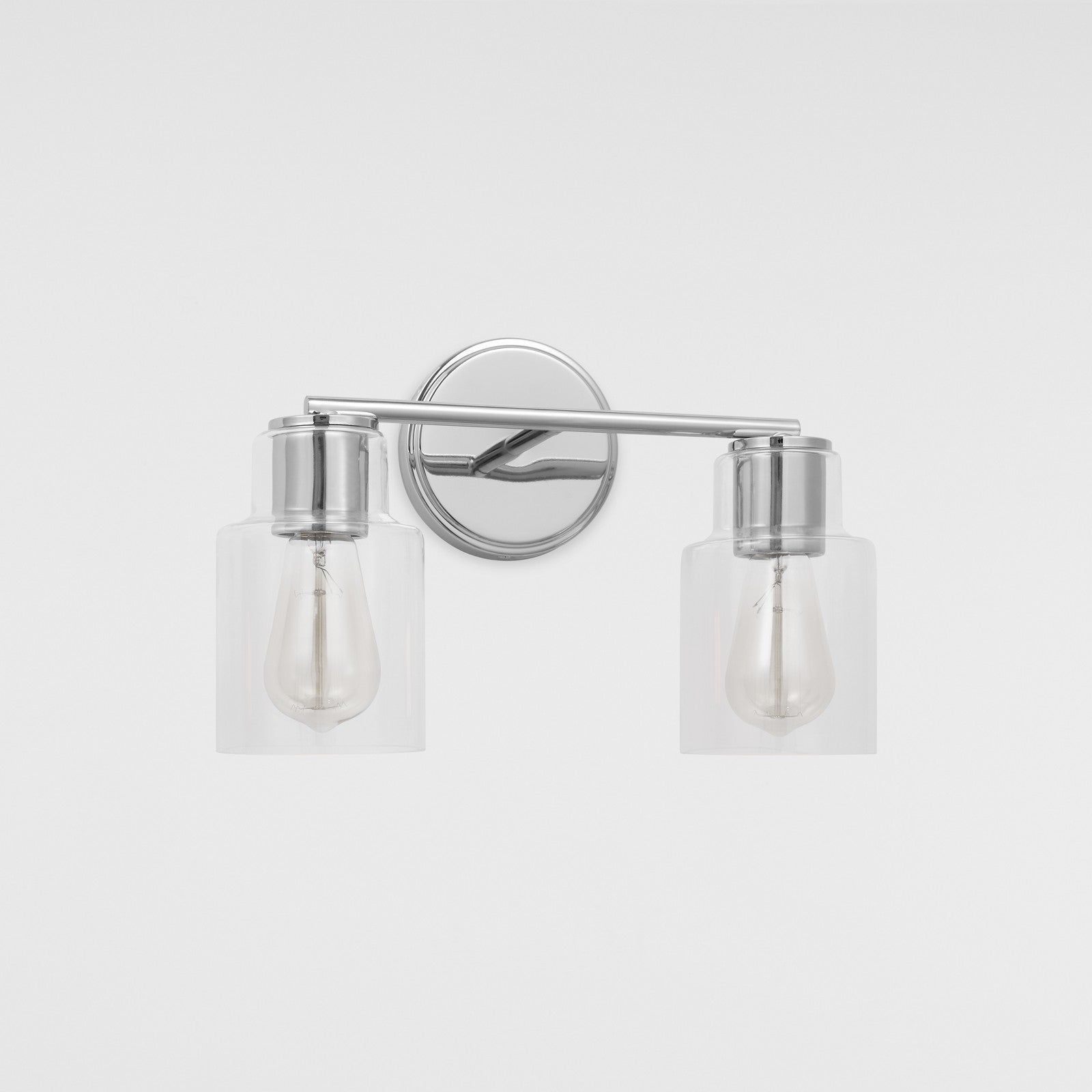 Sayward 2-Light Bath Sconce in Brushed Steel - Visual Comfort Wall Lights