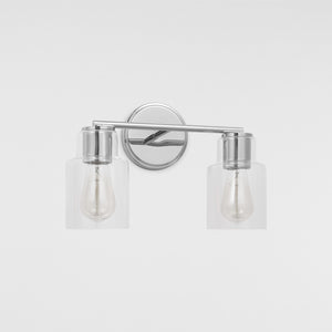Sayward 2-Light Bath Sconce in Brushed Steel - Visual Comfort Wall Lights