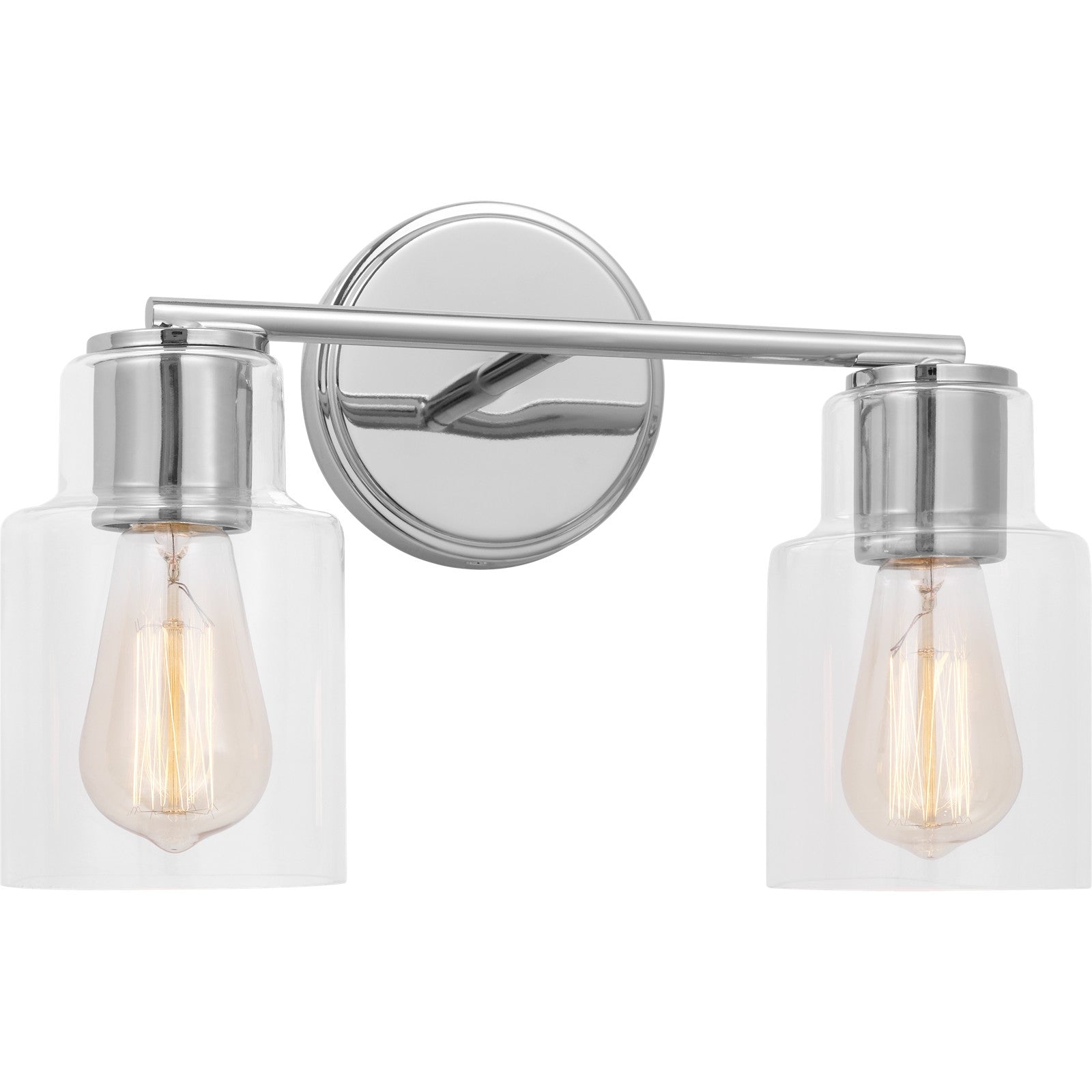 Sayward 2-Light Bath Sconce in Brushed Steel - Visual Comfort Wall Lights