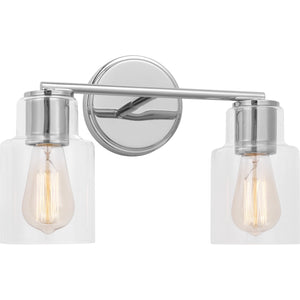 Sayward 2-Light Bath Sconce in Brushed Steel - Visual Comfort Wall Lights