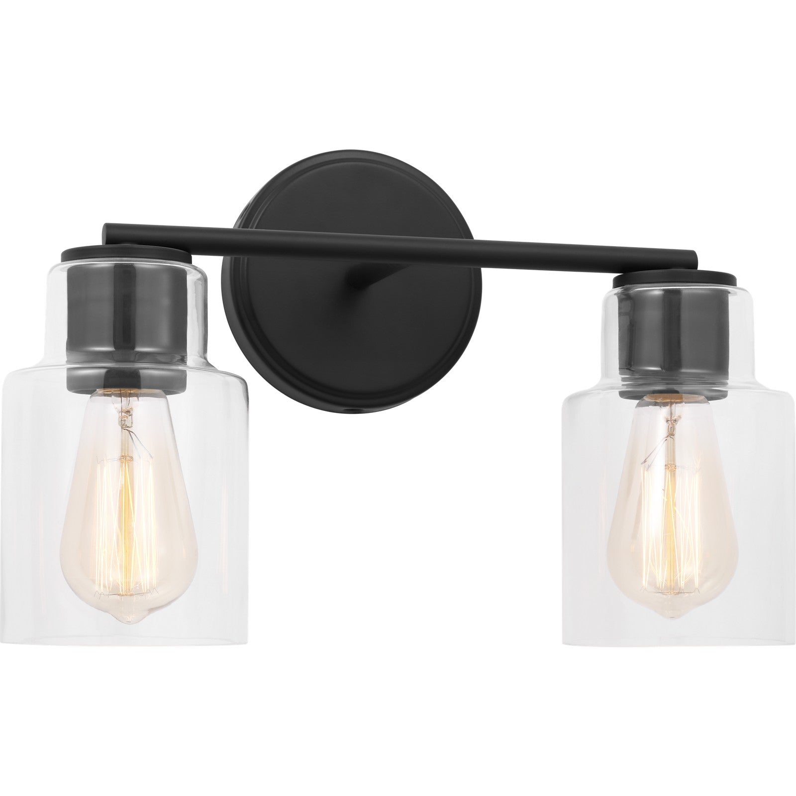 Sayward 2-Light Bath Sconce in Brushed Steel - Visual Comfort Wall Lights