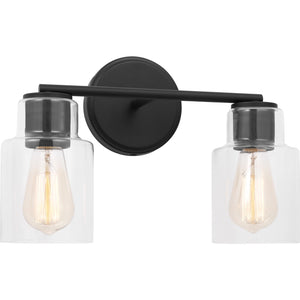Sayward 2-Light Bath Sconce in Brushed Steel - Visual Comfort Wall Lights