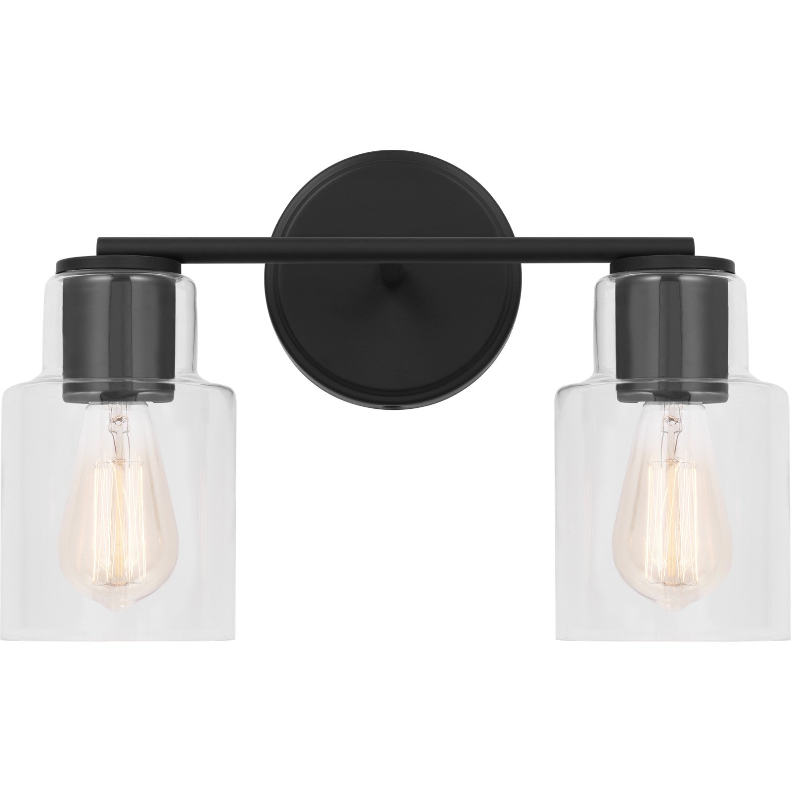 Sayward 2-Light Bath Sconce in Brushed Steel - Visual Comfort Wall Lights