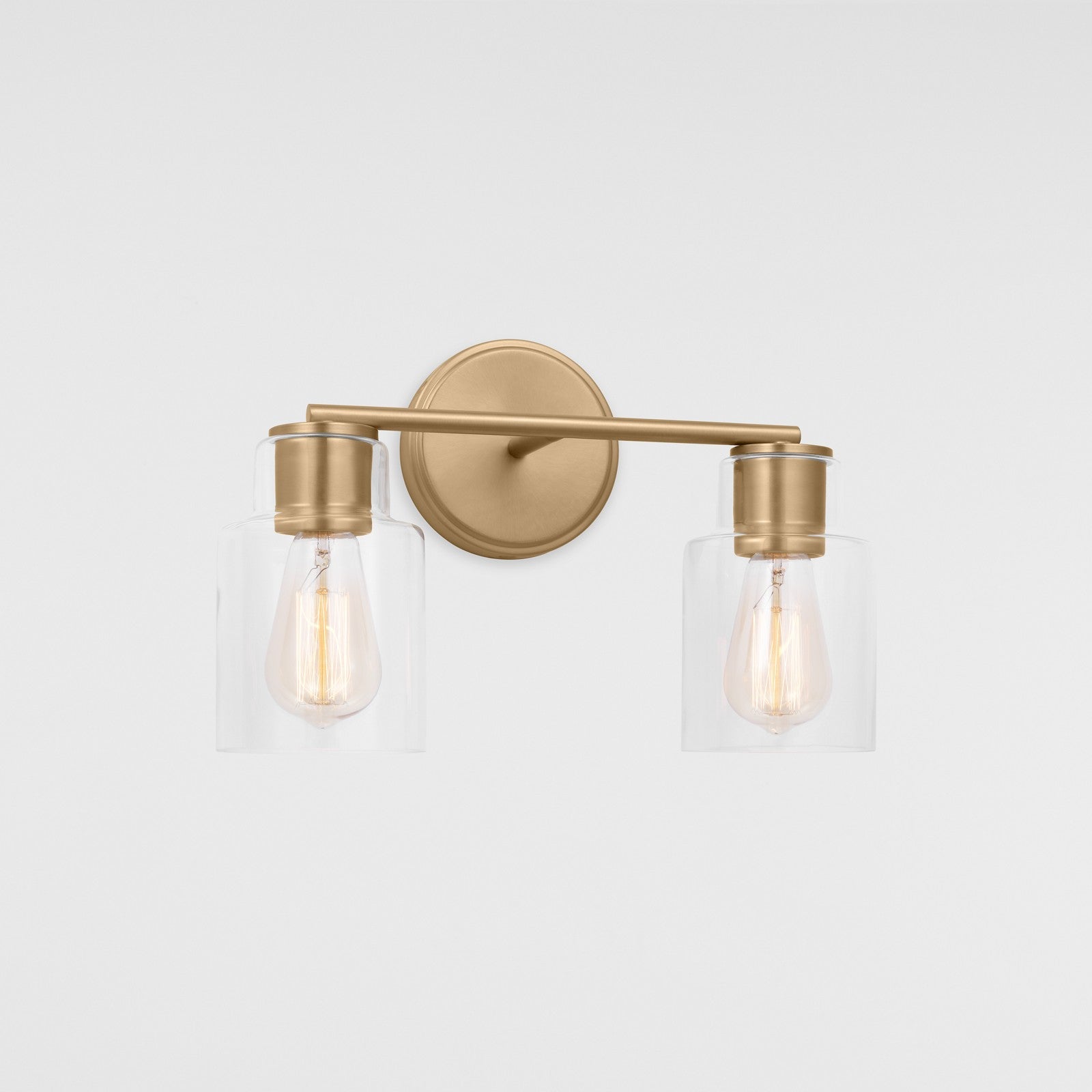 Sayward 2-Light Bath Sconce in Brushed Steel - Visual Comfort Wall Lights