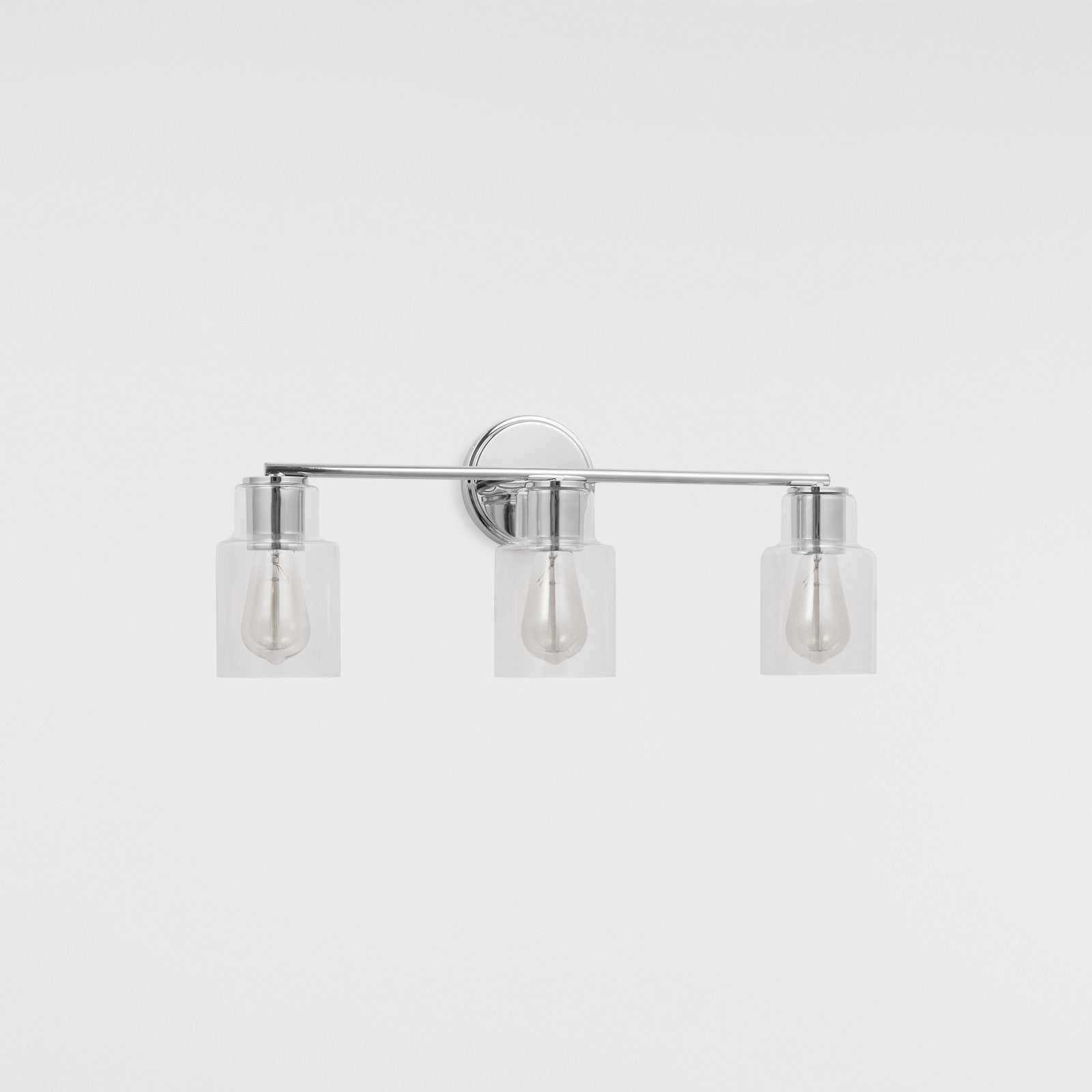 Sayward 3-Light Bath Sconce in Brushed Steel - Visual Comfort Wall Lights