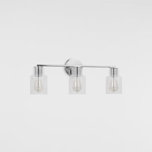 Sayward 3-Light Bath Sconce in Brushed Steel - Visual Comfort Wall Lights