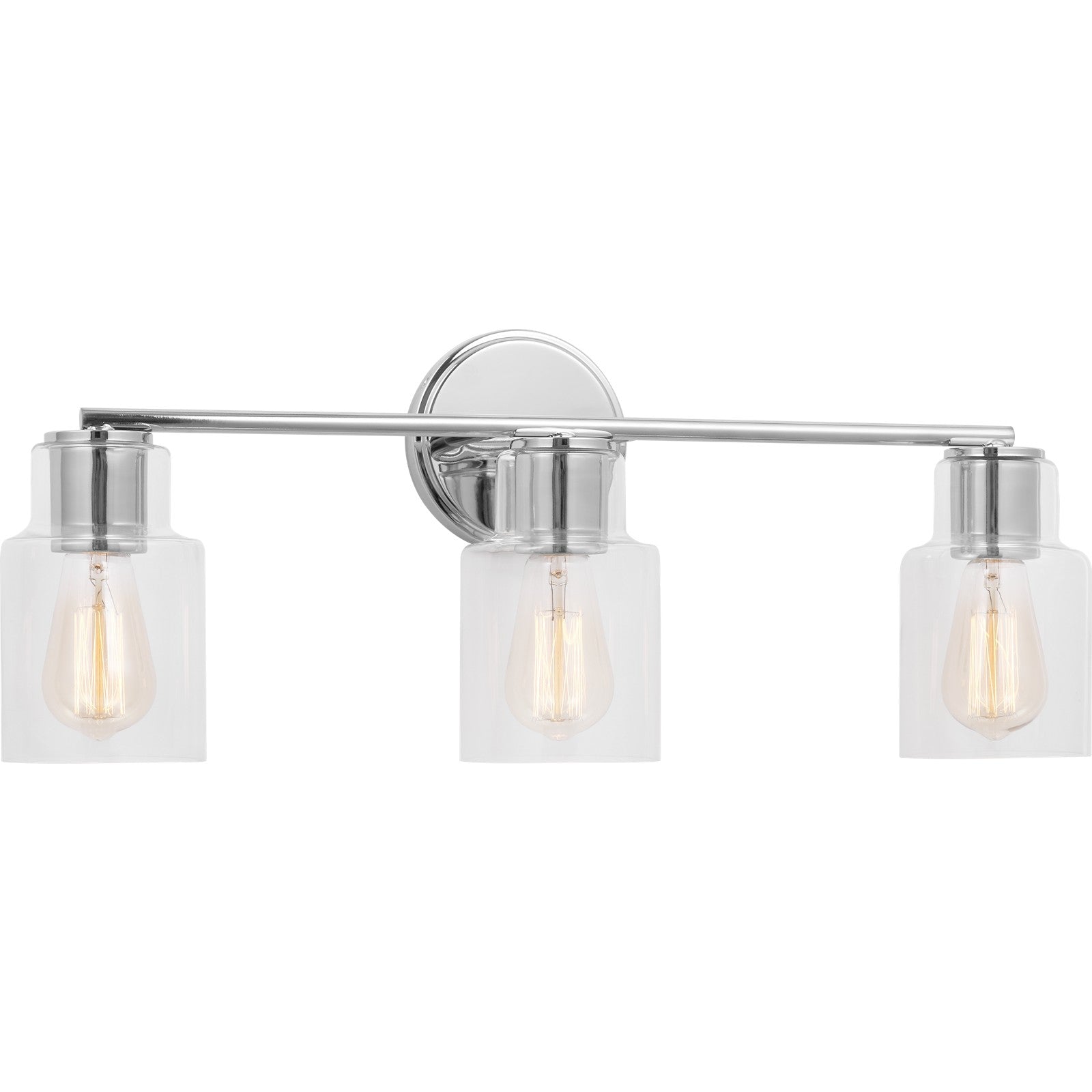 Sayward 3-Light Bath Sconce in Brushed Steel - Visual Comfort Wall Lights