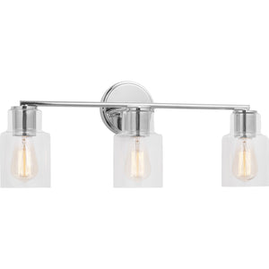 Sayward 3-Light Bath Sconce in Brushed Steel - Visual Comfort Wall Lights