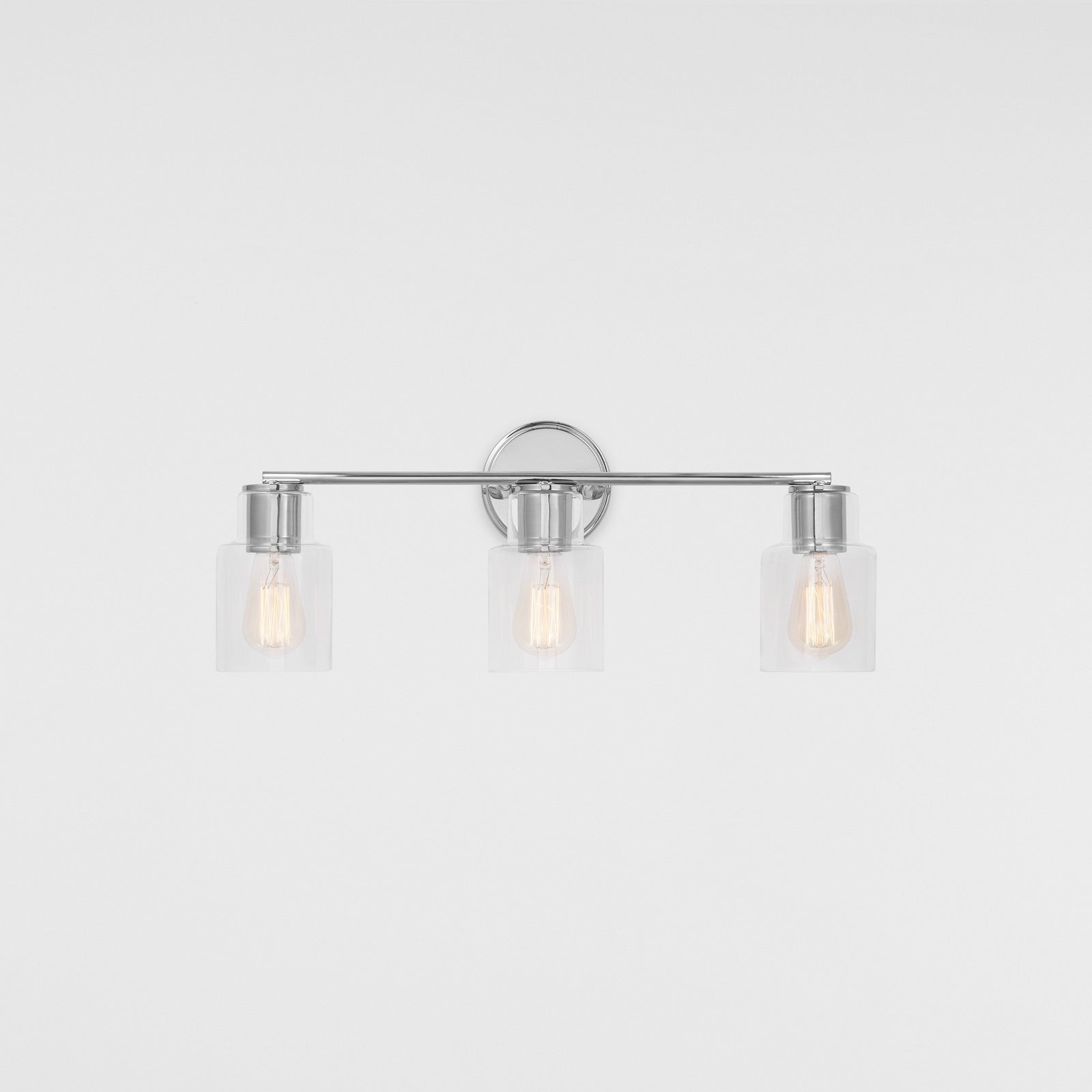 Sayward 3-Light Bath Sconce in Brushed Steel - Visual Comfort Wall Lights