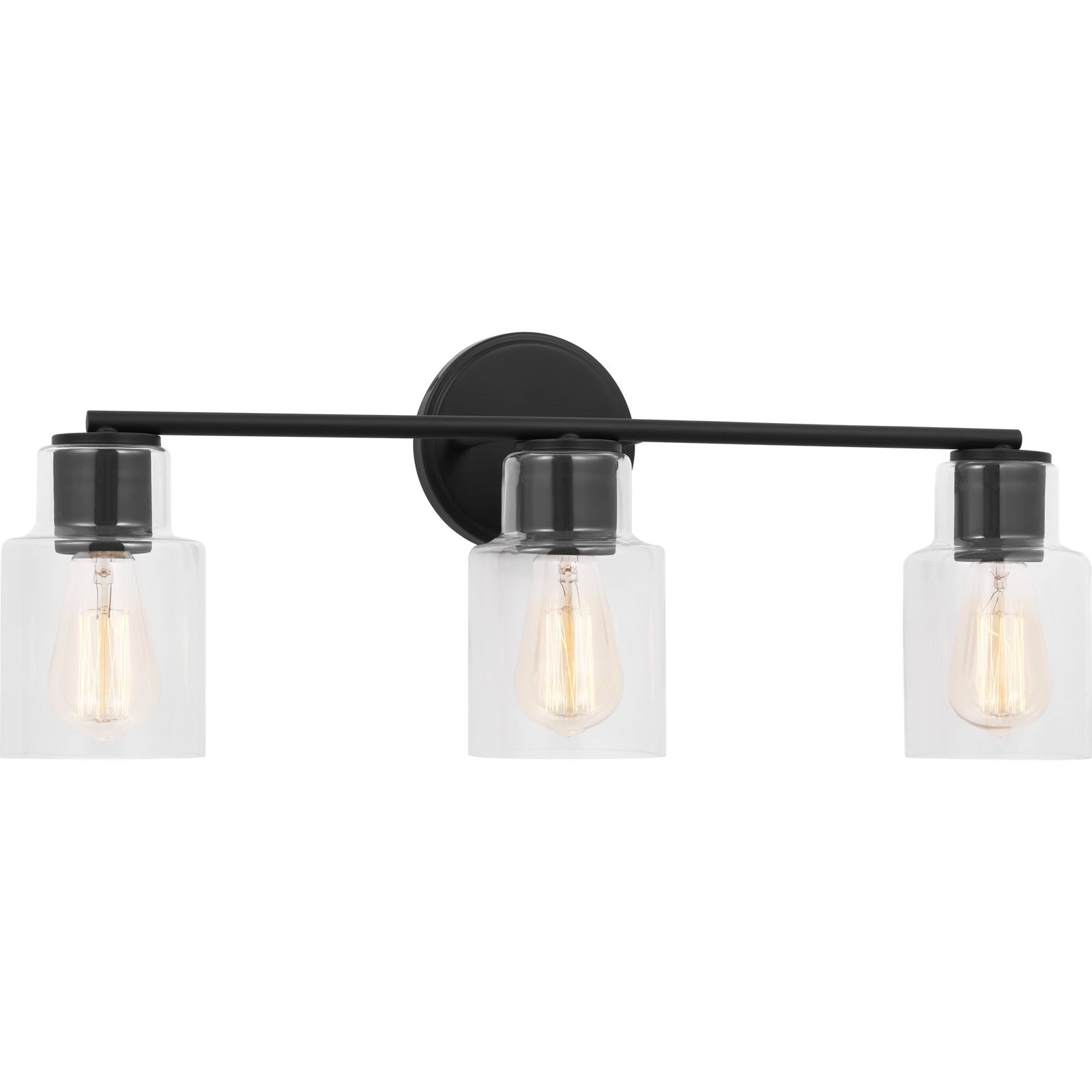 Sayward 3-Light Bath Sconce in Brushed Steel - Visual Comfort Wall Lights
