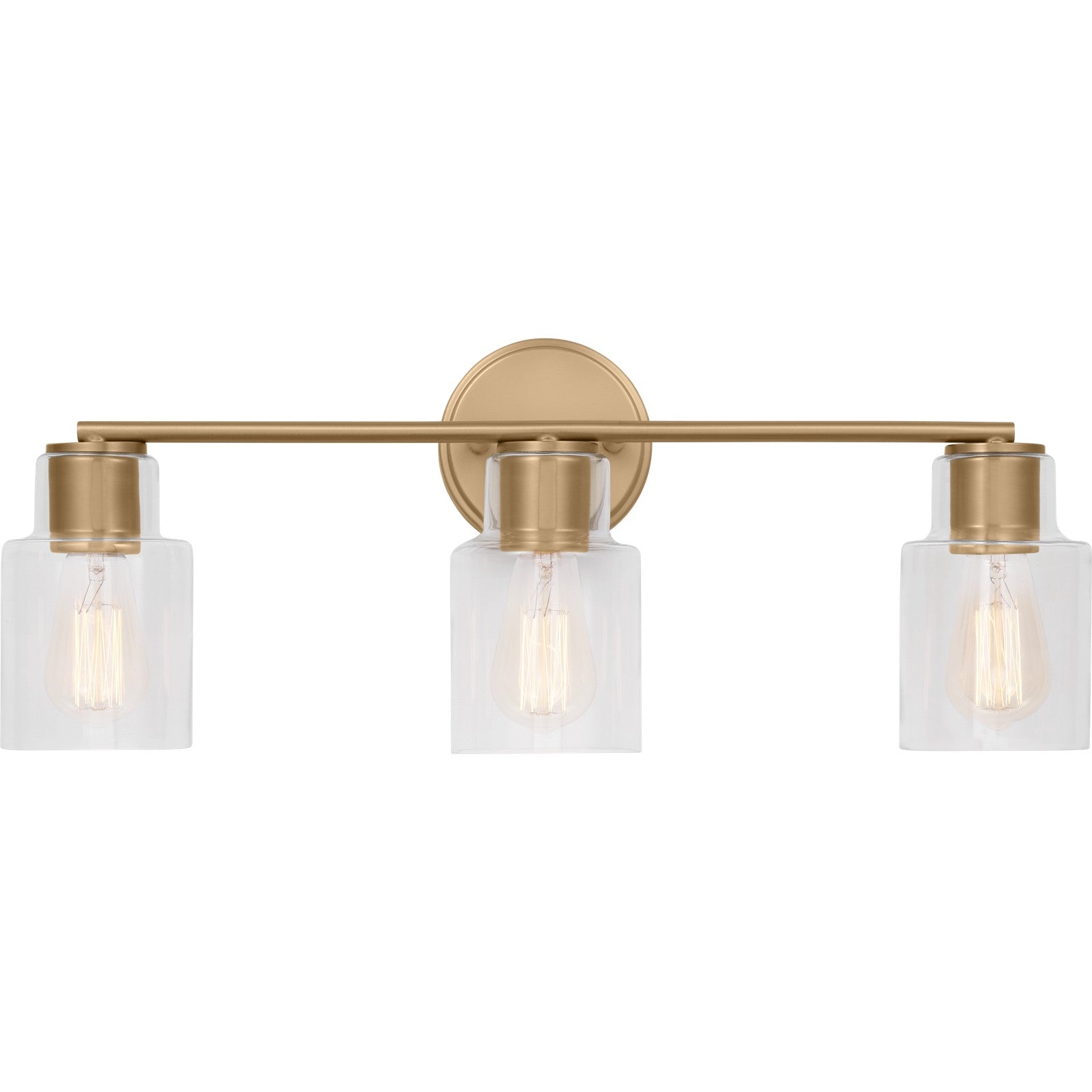 Sayward 3-Light Bath Sconce in Brushed Steel - Visual Comfort Wall Lights