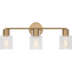 Sayward 3-Light Bath Sconce in Brushed Steel - Visual Comfort Wall Lights
