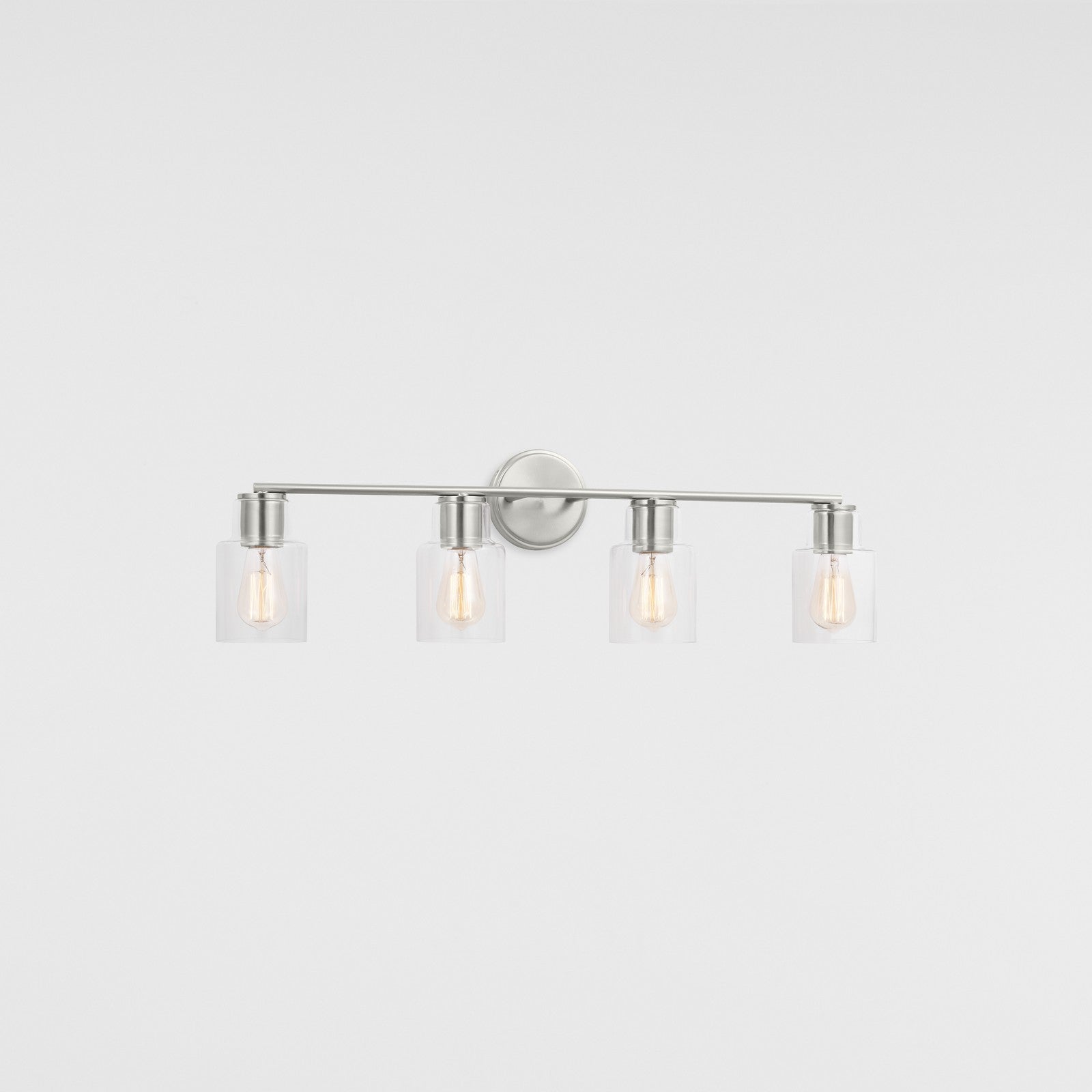 Sayward 4-Light Bath Sconce in Brushed Steel - Visual Comfort Wall Lights