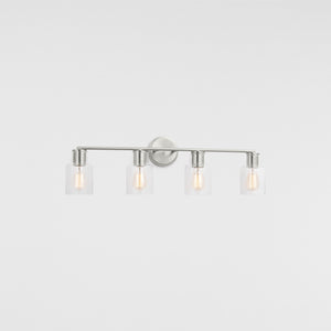 Sayward 4-Light Bath Sconce in Brushed Steel - Visual Comfort Wall Lights