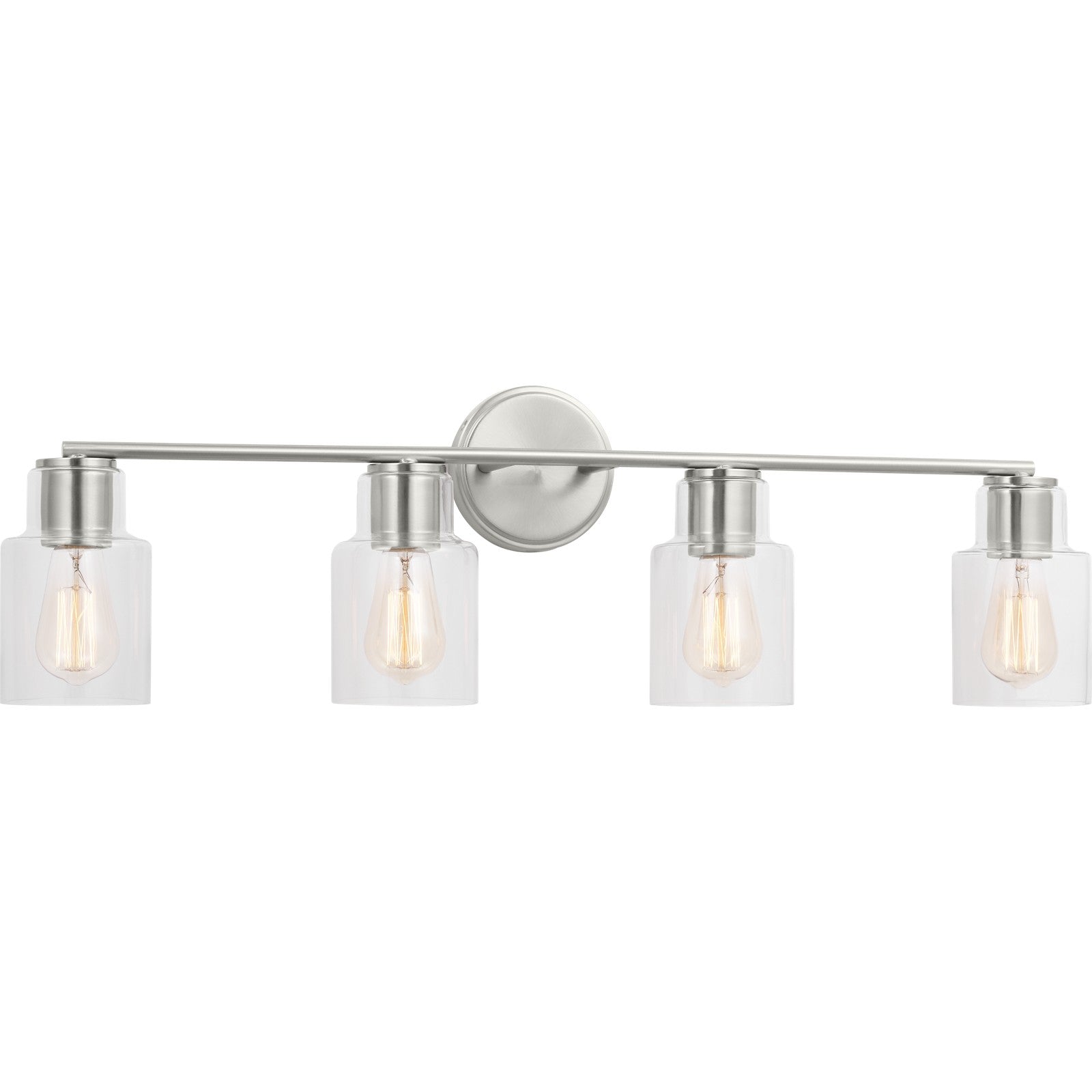 Sayward 4-Light Bath Sconce in Brushed Steel - Visual Comfort Wall Lights