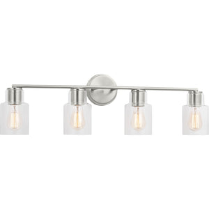 Sayward 4-Light Bath Sconce in Brushed Steel - Visual Comfort Wall Lights