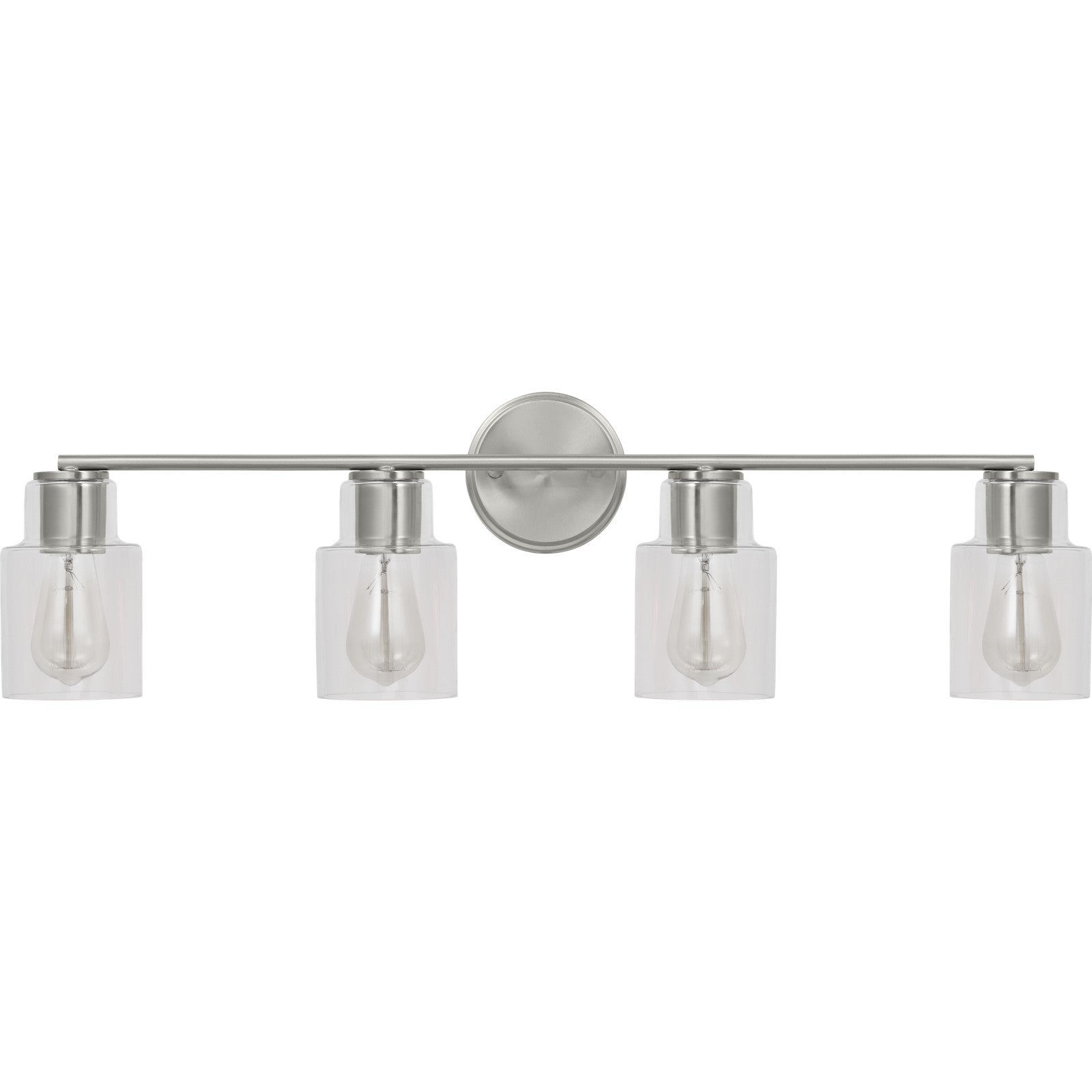 Sayward 4-Light Bath Sconce in Brushed Steel - Visual Comfort Wall Lights